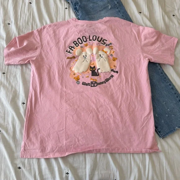 Disney Pink Cotton Tee Size Medium Halloween - Picture 4 of 4